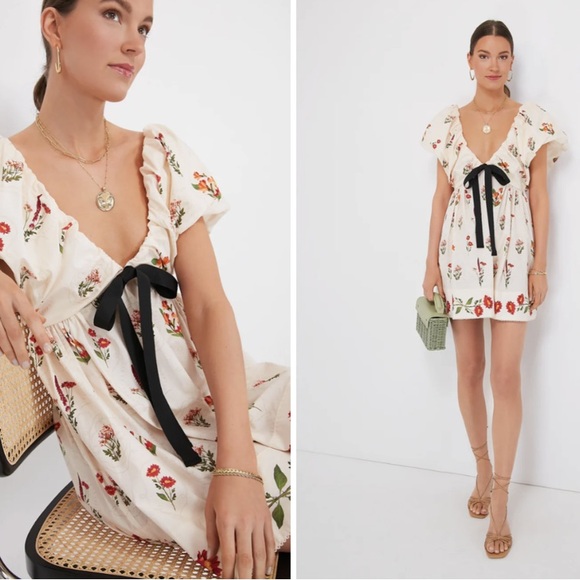 AGUA BY AGUA BENDITA Horizonte Oasis Mini Dress In Floral Print Size Medium - Picture 13 of 16